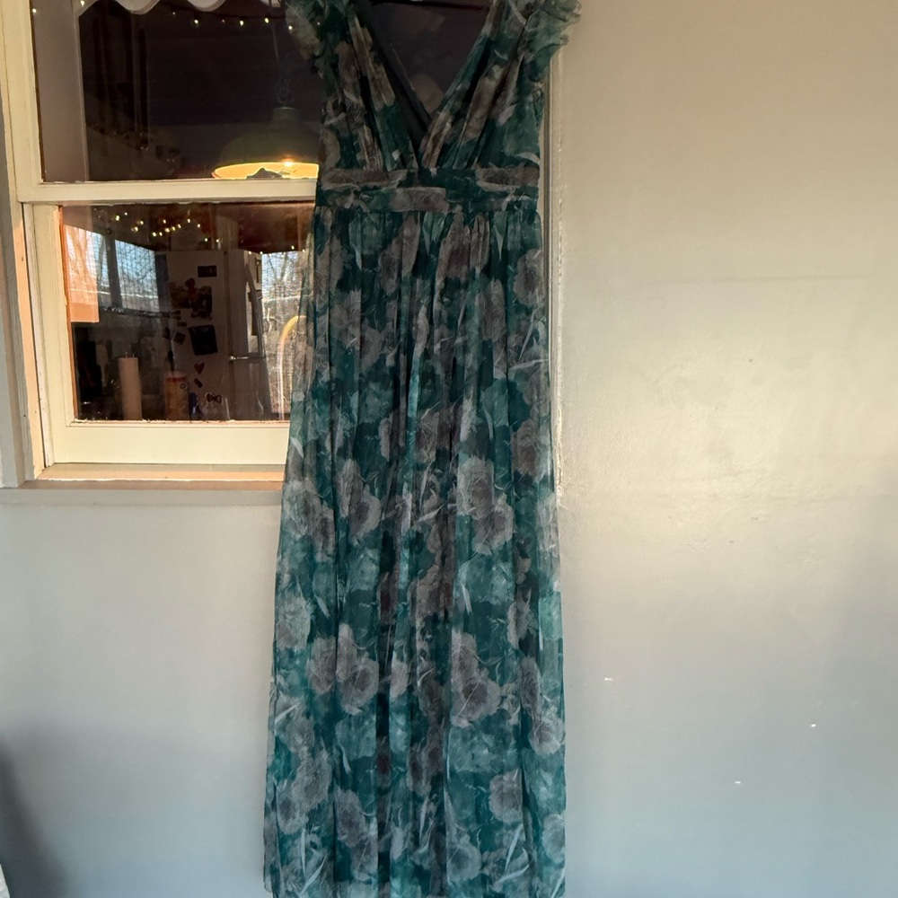 Baltic Born Teal and Gray Maxi Dress